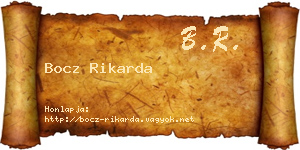 Bocz Rikarda névjegykártya